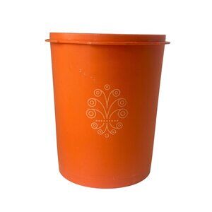 VTG Tupperware Harvest Servalier Canister Orange Plastic Container No Lid 809-6
